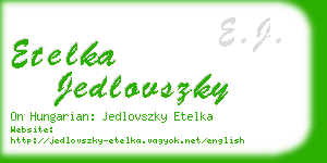 etelka jedlovszky business card